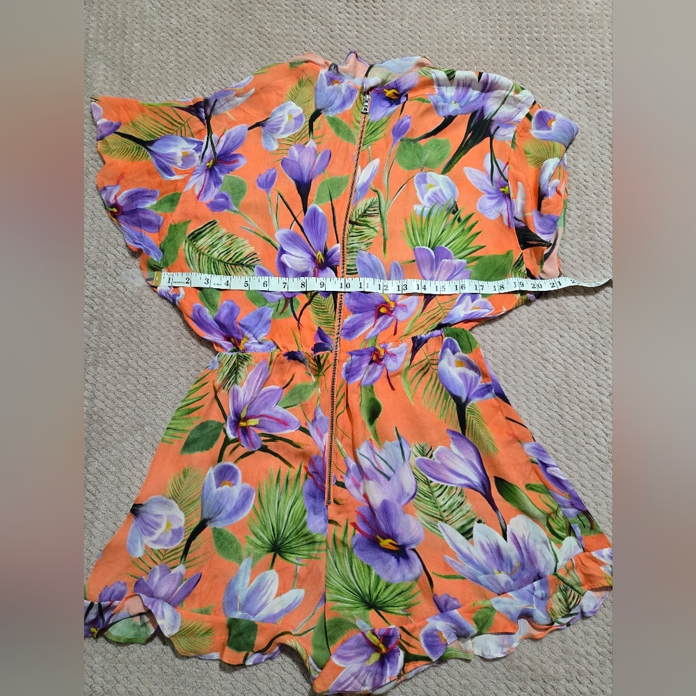 Alice + Olivia Orange and Purple Floral Top - Picture 4 of 10